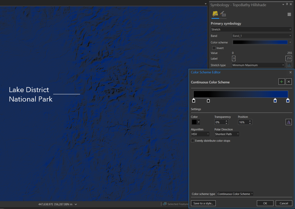 TopoBathy Hillshade comes in a grayscale and provides a quick indication of the shape of the terrain at a range of map scales.