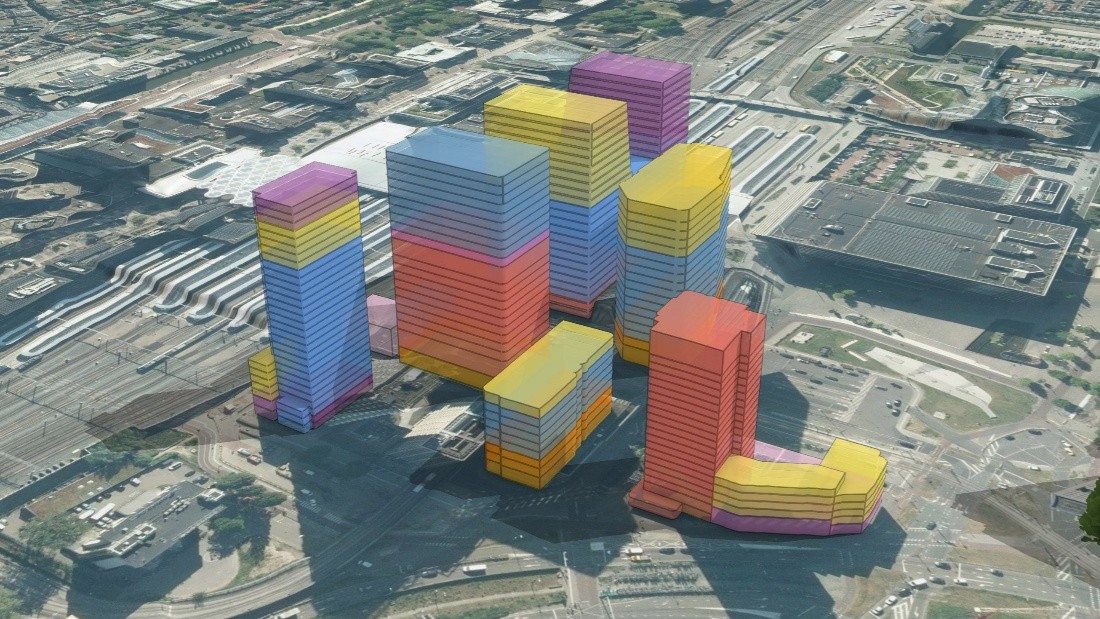 An example of using 2D building feature layers in 3D scenes 